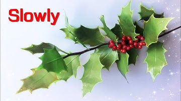 ABC TV | How To Make Christmas Holly Branch Paper (Slowly)- Craft Tutorial