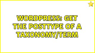 Wordpress: Get the posttype of a taxonomy/term