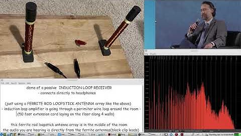 DIY induction hearing loop receiver, using just a FERRITE ANTENNA hooked up to headphones: LIVE DEMO