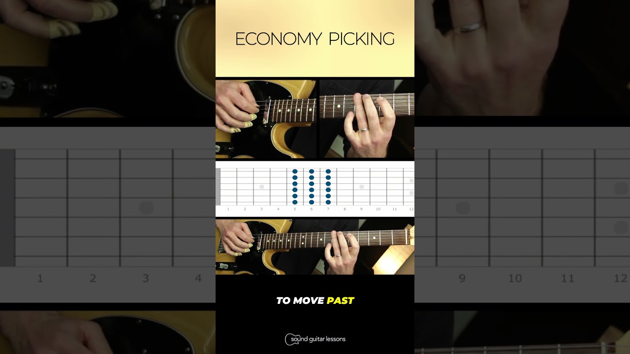 Plucking down twice in a row with economy picking