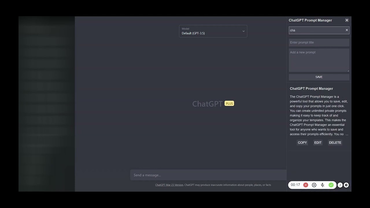 ChatGPT Prompt Manager 1.2
