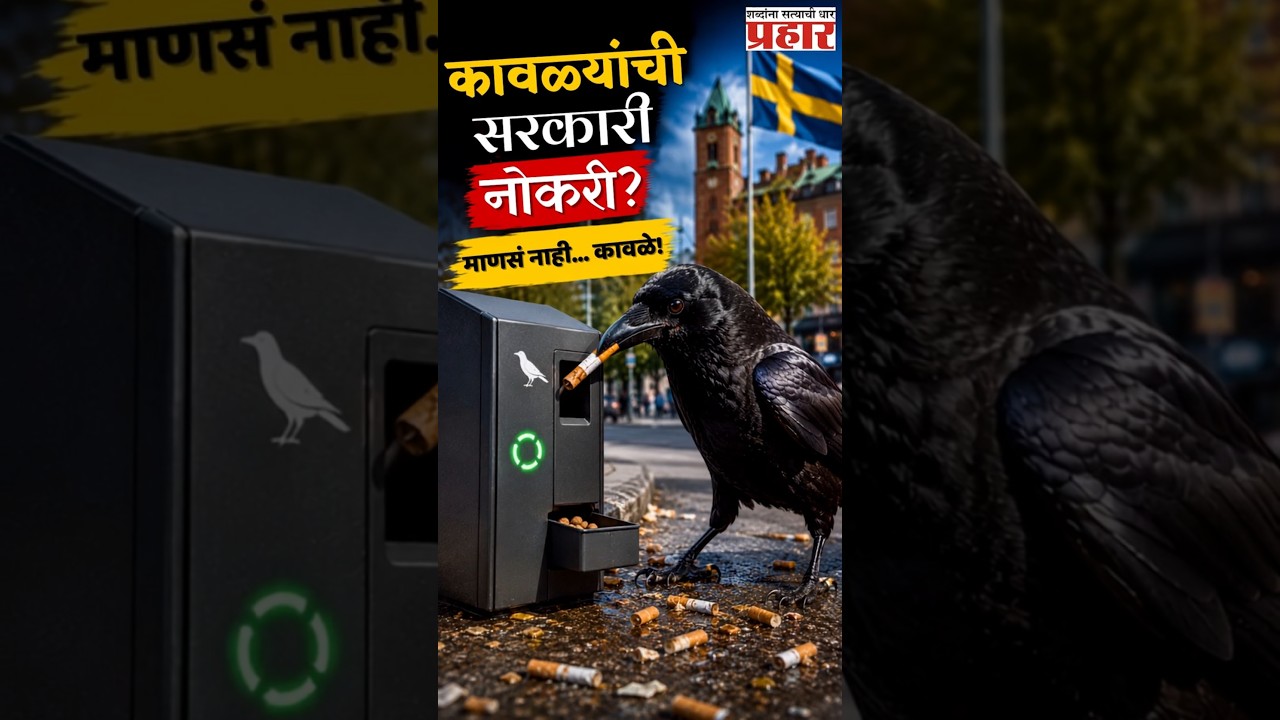 Working Crows | कावळे करतायत सरकारी नोकरी? रस्ते स्वच्छ करून कमावतात पगार! | prahaarnewsline