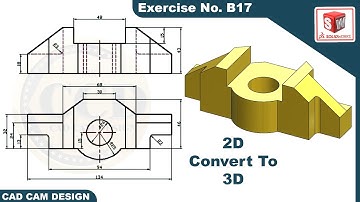 SolidWorks 2D drawing to 3D Model Tutorial  Exercise  B19