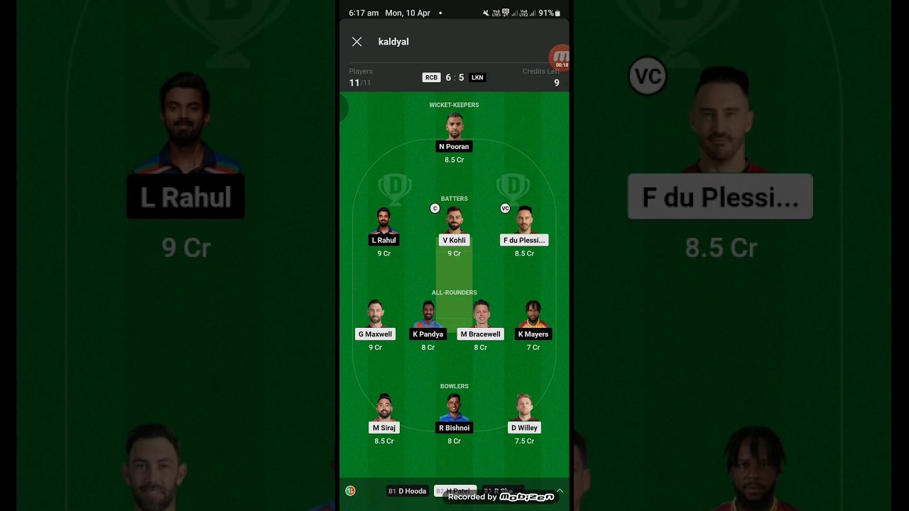 RCB vs LKN Dream11 Team, RCB vs LKN Dream11 Prediction, RCB vs LSG Dream11 Prediction 2023, IPL 2023