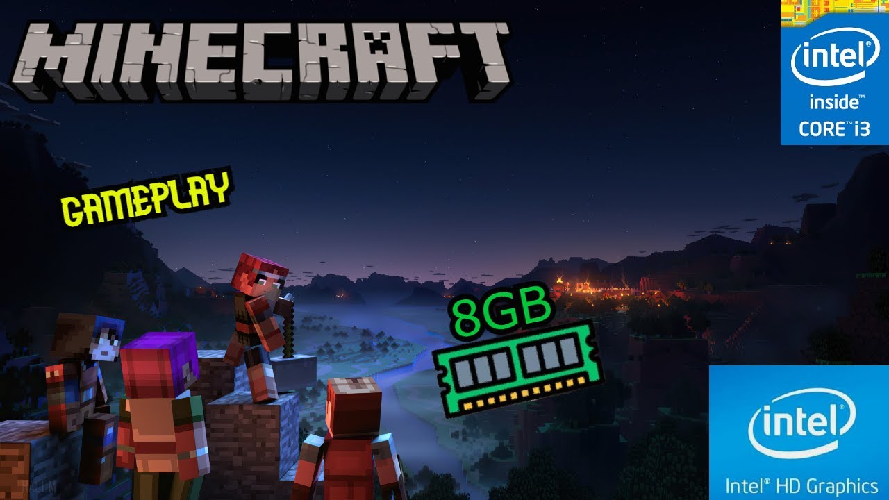 マイクラ Minecraft Gameplay on i3 5005U , 8Gb Ram, Intel HD Graphics 5500