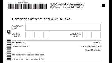 🔥 2024 A Level Mechanics Paper 4 (9709/41) FULL SOLUTIONS | Step-by-Step | Cambridge Oct/Nov🚀 🔥