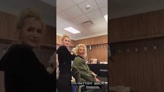 Saraya And Toni Storm Getting Makeup Done Backstage Before Their Aew Revolution 2023 Match