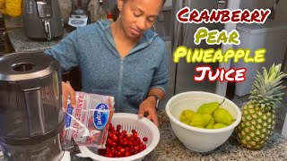 Juicing cranberries, pears and pineapple with my Nama J2 cold press juicer