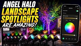 ANGELHALO Landscape Spotlights Review | RGBCW AI Control Smart Landscape Spotlights & Lumary App