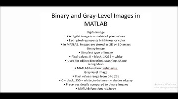 Binary and gray-scale in matlab