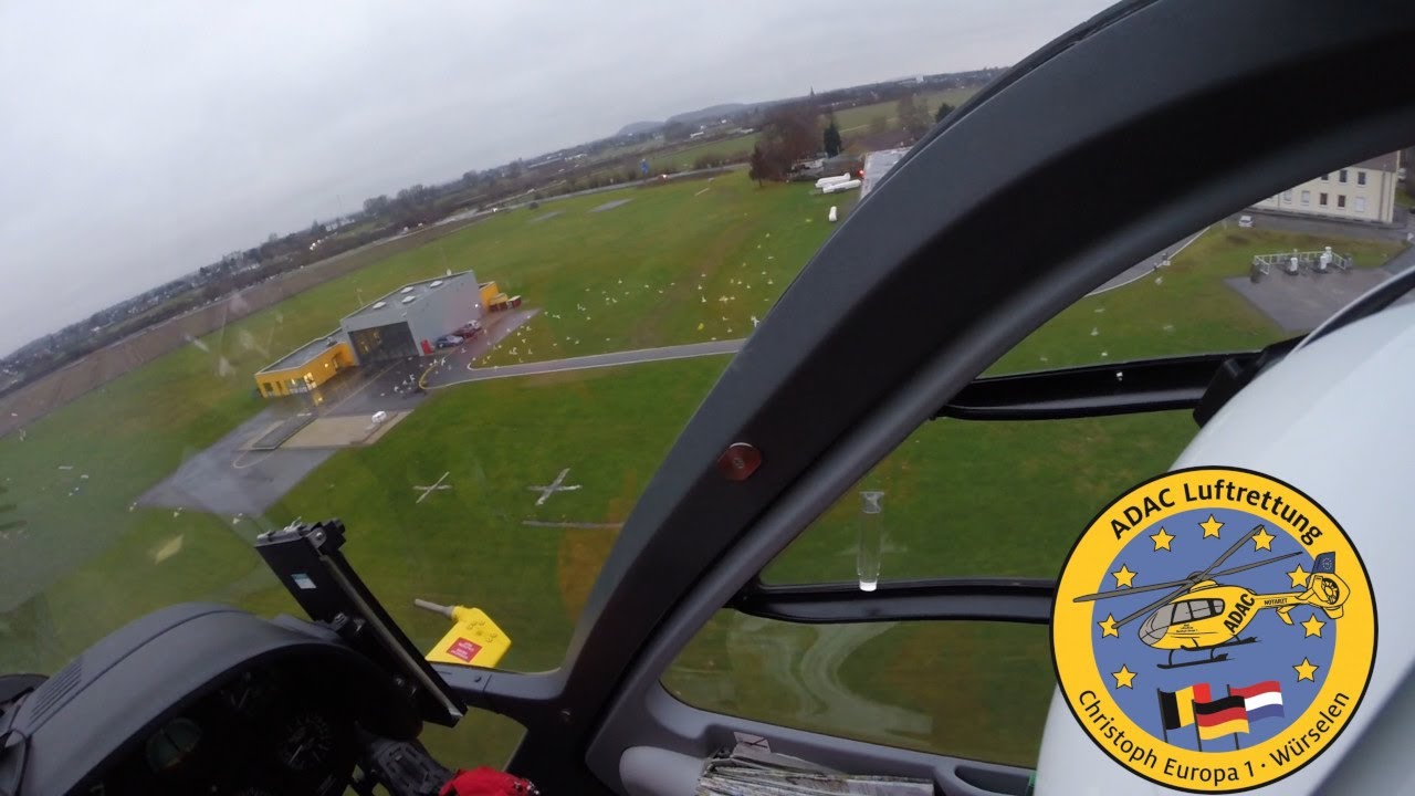 Christoph Europa 1 (EC-135) Cockpit: RMK Würselen nach EDKA mit Vogelschwarm