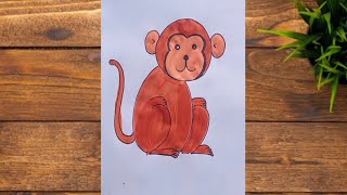 How to Draw a Monkey From Number 22 | Monkey Drawing Easy Step By Step | Make a Monkey Drawing Easy