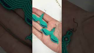 Macrame fish tail earrings