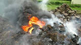Burning old hay 2010