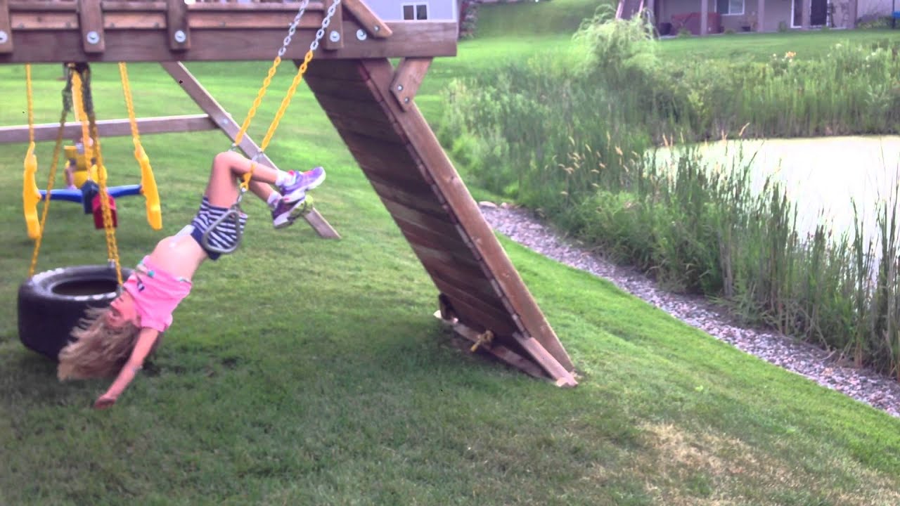 Allison hanging upside down at the Wilsons' house - August 3, 2013 - I...