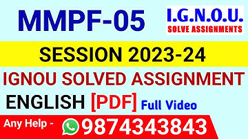 MMPF 5 Solved Assignment 2023-24 English, MMPF 5 Solved Assignment 23-24, MMPF-05 Assignment