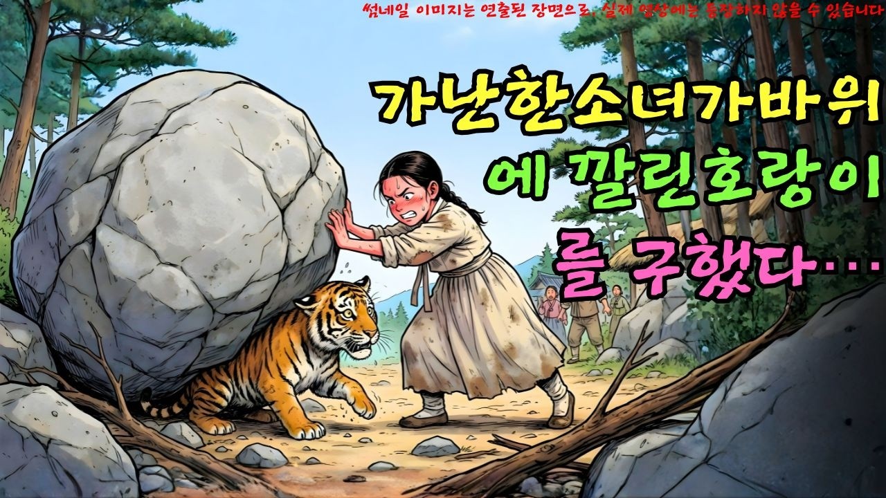 👉 가난한 소녀가 바위에 깔린 호랑이를 구했다… 그리고 그 용기의 대가가 마을을 바꿨다 | 야담 |옛날이야기 |민담 |전설 | 설화