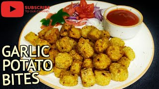 How to make garlic potato bites || chilli garlic potato bites || aloo bites recipe ||snacks ||