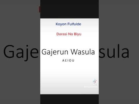 Alkule Fulfulde Laaɓɗe Wasula Vowels