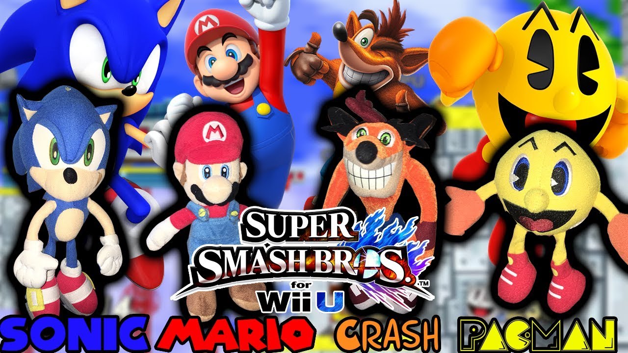 Mario Vs Sonic Vs Crash Vs Pac Man Super Smash Bros Wii U - pacman vs mario roblox
