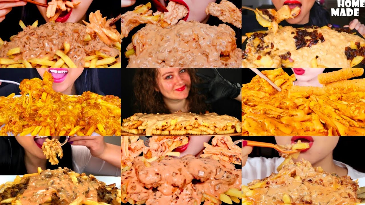 MUKBANGERS EATING TOO MUCH ANIMAL FRIES * CHEESIEST ANIMAL STYLE FRIES MUKBANG COMPILATION