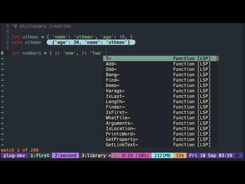 Vimscript Tutorial: Dictionary ( creation and #{ key : value } )
