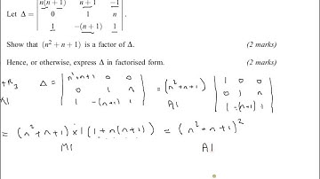 FMSP Revision: AQA FP4 June 2011 qn 7 Determinants