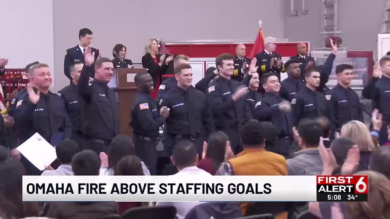 Omaha Fire Department swears in new recruits - YouTube