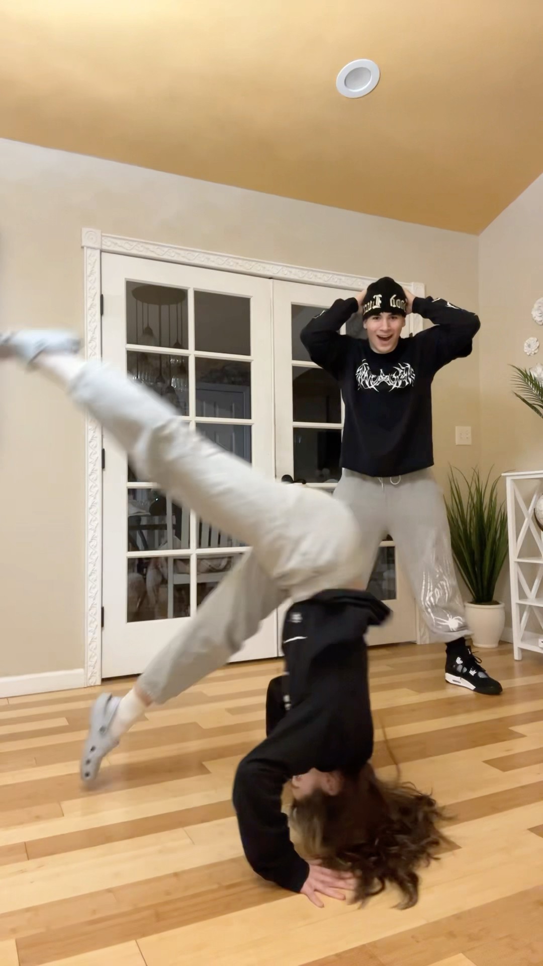 I taught my sister the head slide! ?