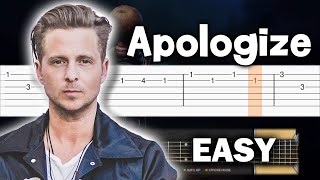 Video thumbnail of "One Republic - Apologize - Guitar tutorial (TAB)"