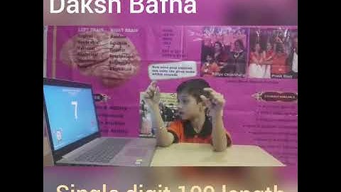 Addition Abacus Demo 100 length in a row by 7 yr old  Daksh  Bafna ! Focus building Ascent demo #264