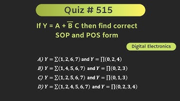 Boolean Function Representation in SOP and POS form (Digital Electronics) | Quiz # 515