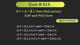 Boolean Function Representation in SOP and POS form (Digital Electronics) | Quiz # 515 Wealth