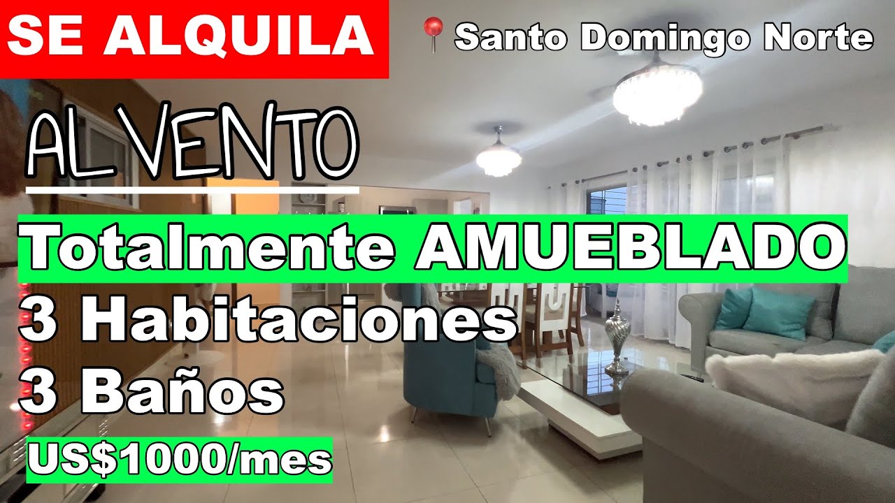 [T1A503] Alquiler de Apartamento Amueblado en Alvento | 3 Habitaciones | Piscina | $1,000 USD
