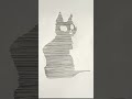 Straight Lines Art ✨ Black Cat Drawing