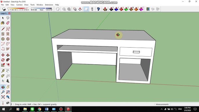 การออกแบบโต๊ะทำงานจากโปรแกรม Sketchup - Youtube