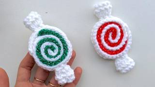 Knit Peppermint Candy Ornament