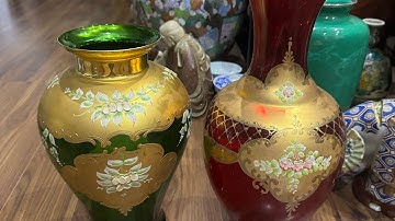 Bình hoa pha lê ý mạ vàng 24k giá thanh lý lh0966561733