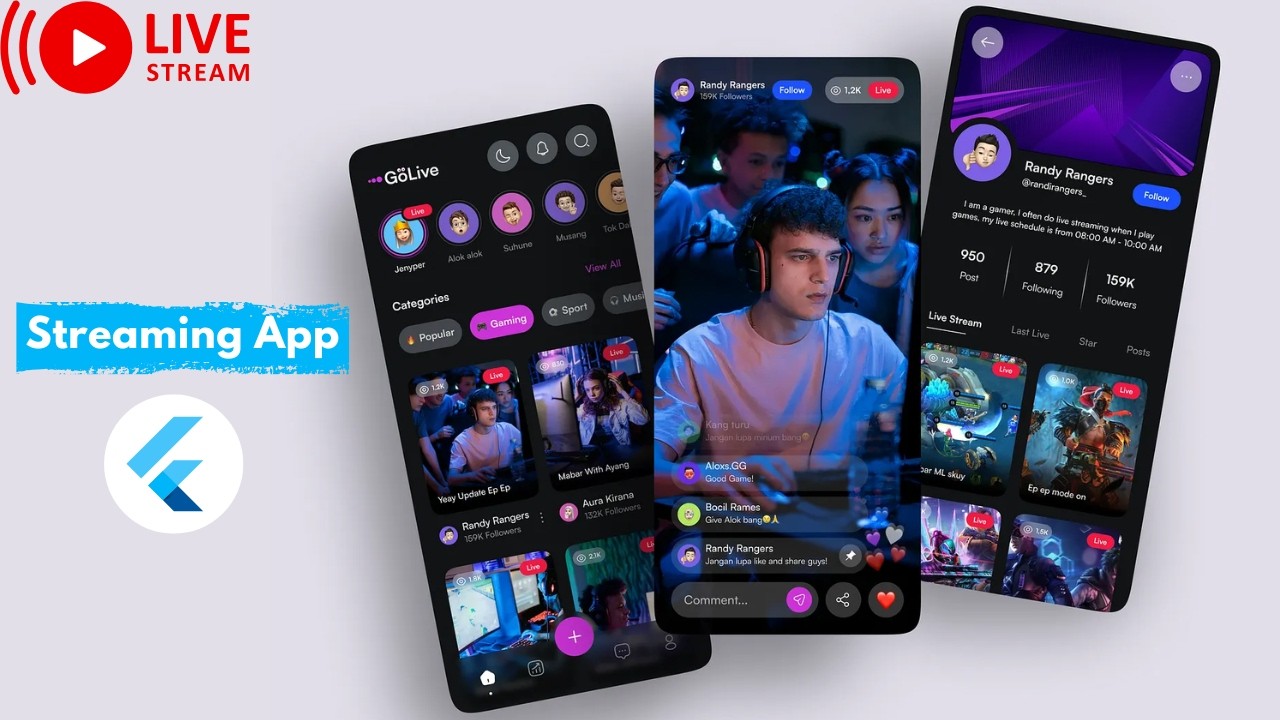 Flutter Live Streaming App - YouTube