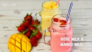 Rose Milk Recipe | Mango Milk Recipe | Perfect Summer Drink Recipe | Easy Rose Milk and Mango Milk
