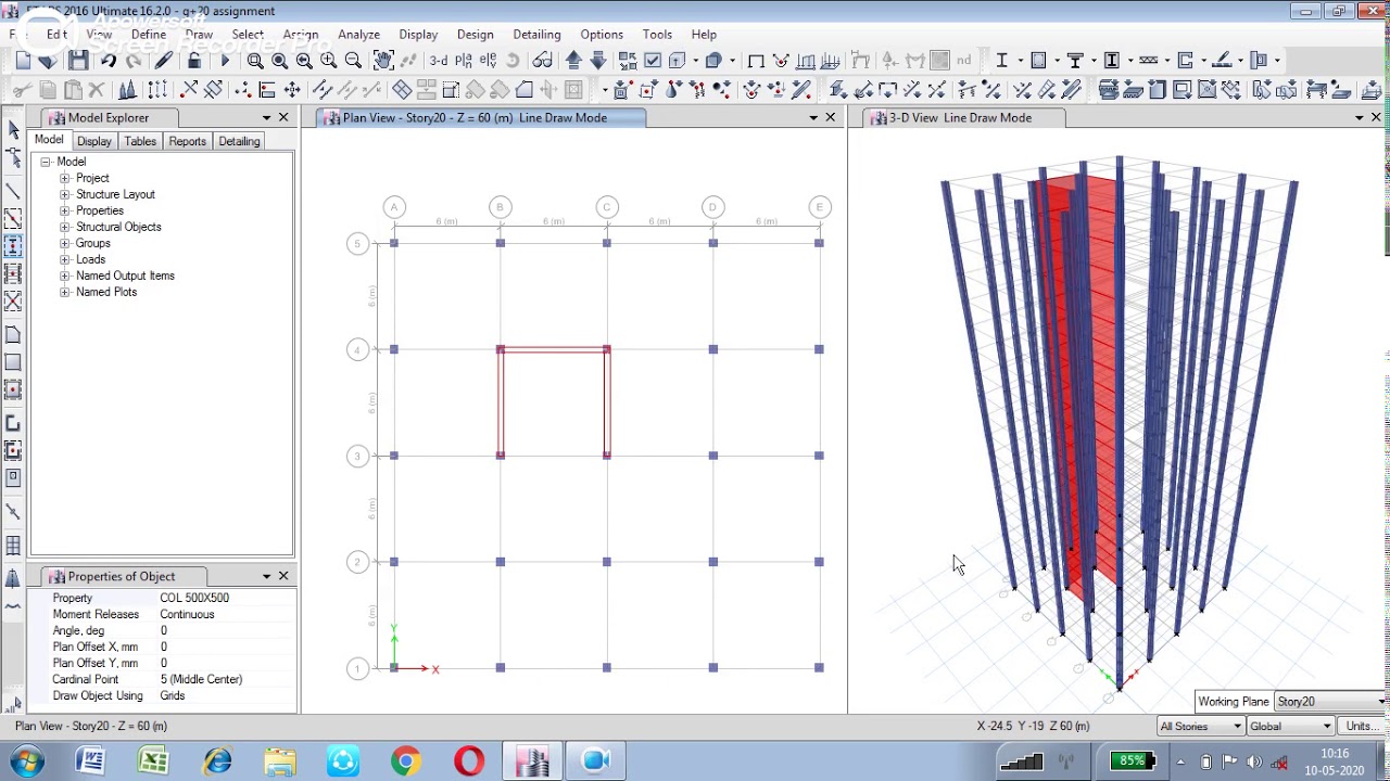 DRAW SHEAR WALL, COLUMN AND BEAMBUILDING PART3 YouTube