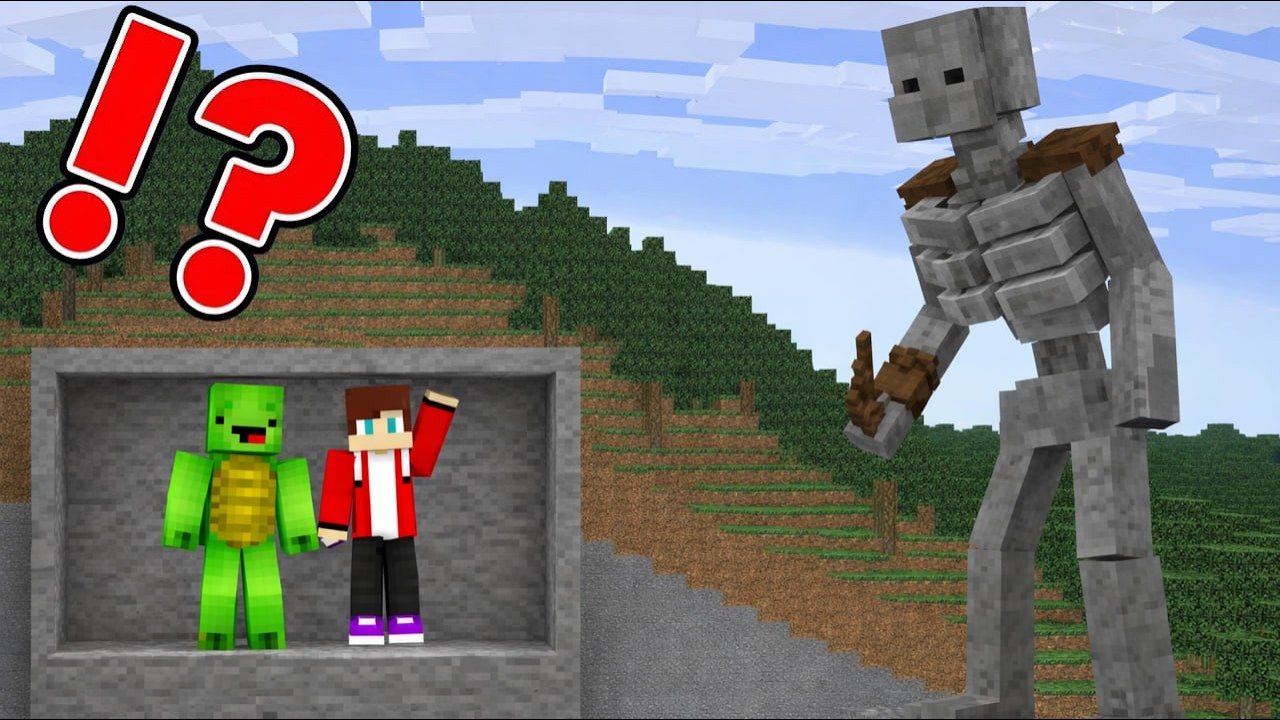 Mikey and JJ Underground Bunker vs Mutant Skeleton in Minecraft ...