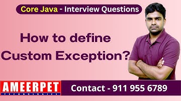 How to define custom exception in java | ameerpet technologies | By srinivas