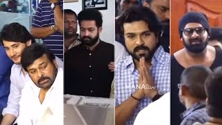 TFI Top Celebs Visuals @ Superstar Krishna House | Chiranjeevi | Pawan Kalyan | Prabhas | Ram Charan