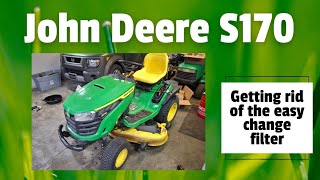 John Deere S170 rider: Convert easy change to traditional filter on a Briggs V-twin