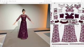 3D modeling, animation, and virtual fitting of a formal dress