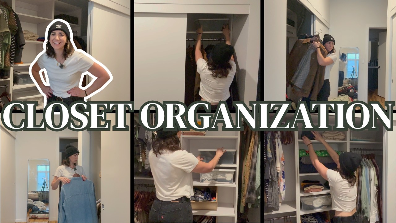 PROFESSIONAL ORGANIZER ORGANIZES HER SON'S APARTMENT CLOSET ASMR