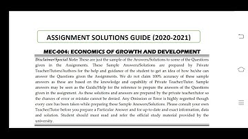 MEC 004 Ignou Solved Assignment