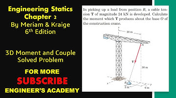STATICS | 2/132 | 3D Moment and Couple | 6th Edition | Engineers Academy