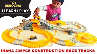 iHaHa 236PCS Construction Race Tracks|Educational Videos for Kids